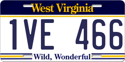 WV license plate 1VE466