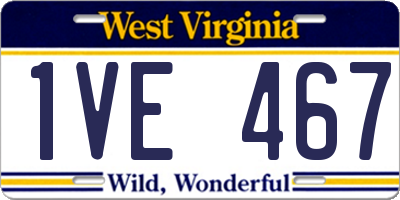 WV license plate 1VE467