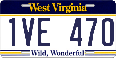 WV license plate 1VE470