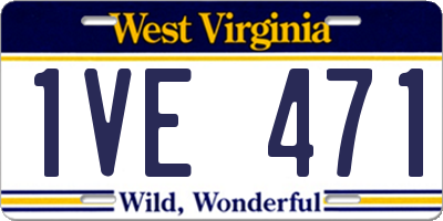 WV license plate 1VE471