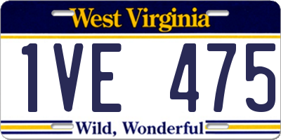 WV license plate 1VE475