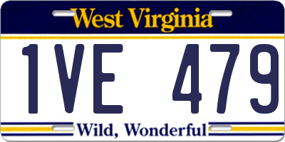 WV license plate 1VE479