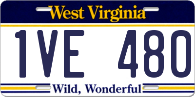 WV license plate 1VE480