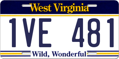 WV license plate 1VE481