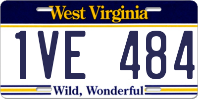 WV license plate 1VE484