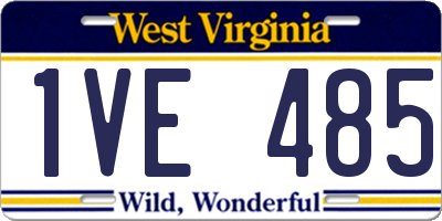 WV license plate 1VE485