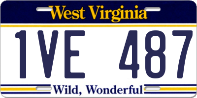 WV license plate 1VE487