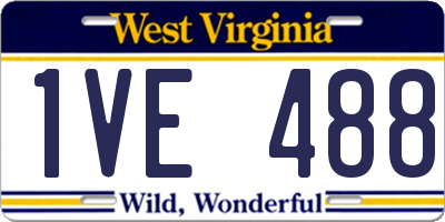 WV license plate 1VE488