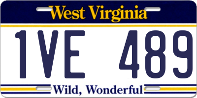 WV license plate 1VE489