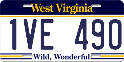 WV license plate 1VE490