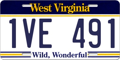 WV license plate 1VE491