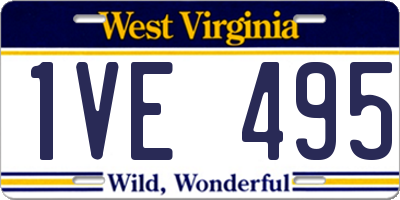 WV license plate 1VE495