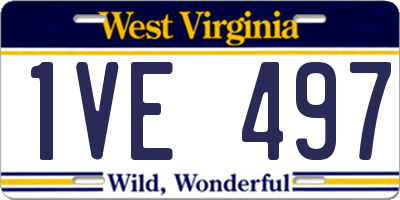 WV license plate 1VE497