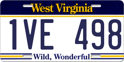 WV license plate 1VE498