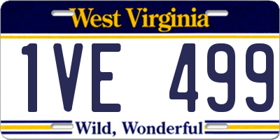 WV license plate 1VE499
