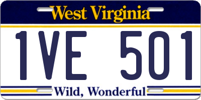 WV license plate 1VE501