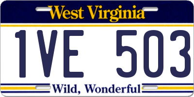 WV license plate 1VE503
