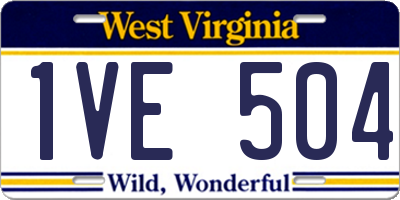 WV license plate 1VE504