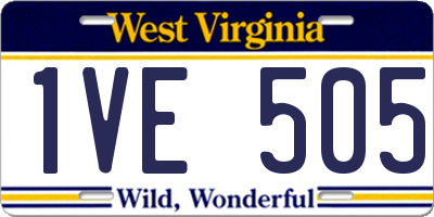 WV license plate 1VE505