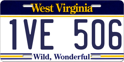 WV license plate 1VE506