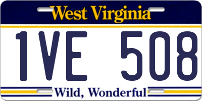 WV license plate 1VE508
