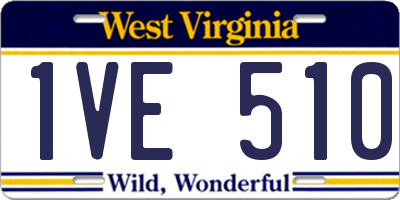 WV license plate 1VE510