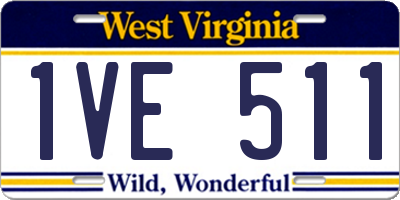 WV license plate 1VE511