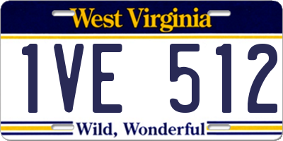 WV license plate 1VE512