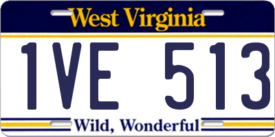 WV license plate 1VE513