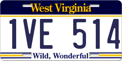 WV license plate 1VE514