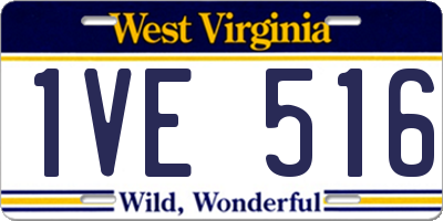 WV license plate 1VE516