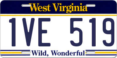 WV license plate 1VE519