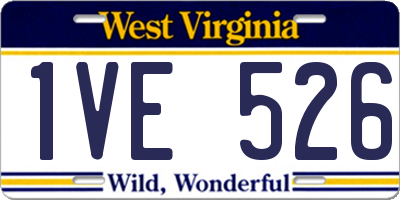 WV license plate 1VE526