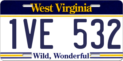 WV license plate 1VE532