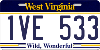 WV license plate 1VE533