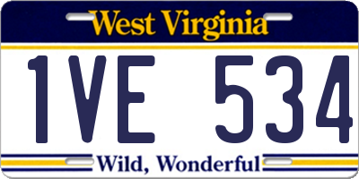 WV license plate 1VE534