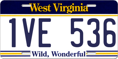 WV license plate 1VE536