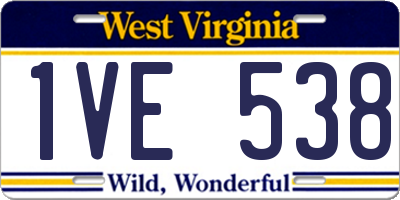 WV license plate 1VE538