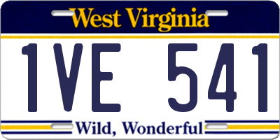WV license plate 1VE541