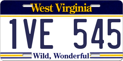 WV license plate 1VE545