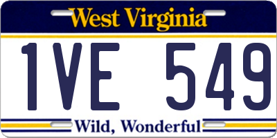 WV license plate 1VE549