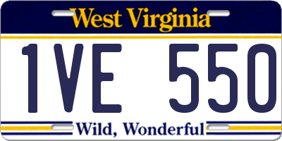 WV license plate 1VE550