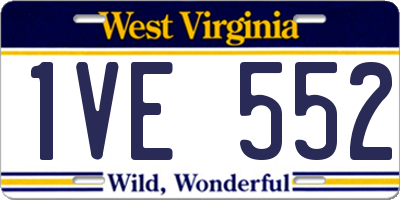WV license plate 1VE552