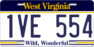 WV license plate 1VE554