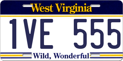 WV license plate 1VE555