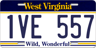 WV license plate 1VE557