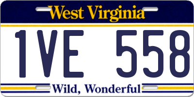 WV license plate 1VE558