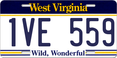 WV license plate 1VE559