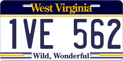 WV license plate 1VE562