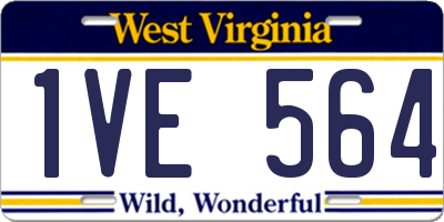 WV license plate 1VE564